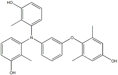 N,N-Bis(3-hydroxy-2-methylphenyl)-3-(4-hydroxy-2,6-dimethylphenoxy)benzenamine Struktur