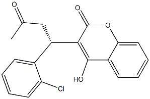 4-Hydroxy-3-[(1R)-3-oxo-1-(2-chlorophenyl)butyl]-2H-1-benzopyran-2-one Struktur