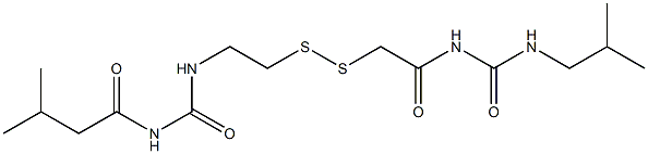 1-(3-Methylbutyryl)-3-[2-[[(3-isobutylureido)carbonylmethyl]dithio]ethyl]urea Struktur