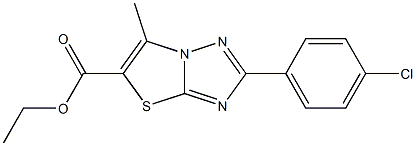 2-(4-Chlorophenyl)-6-methylthiazolo[3,2-b][1,2,4]triazole-5-carboxylic acid ethyl ester Struktur