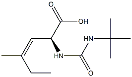 (2S,3Z)-2-[[[(1,1-Dimethylethyl)amino]carbonyl]amino]-4-methyl-3-hexenoic acid Struktur