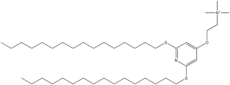 N,N,N-Trimethyl-2-[2,6-bis(hexadecylthio)-4-pyridinyloxy]ethanaminium Struktur