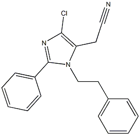 1-(2-Phenylethyl)-2-phenyl-4-chloro-1H-imidazole-5-acetonitrile Struktur