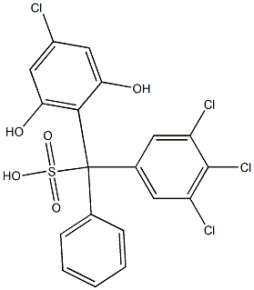 (4-Chloro-2,6-dihydroxyphenyl)(3,4,5-trichlorophenyl)phenylmethanesulfonic acid Struktur