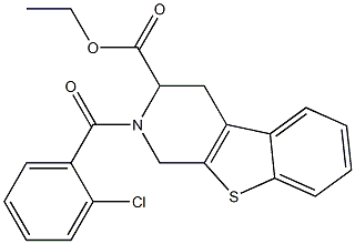 1,2,3,4-Tetrahydro-2-(2-chlorobenzoyl)[1]benzothieno[2,3-c]pyridine-3-carboxylic acid ethyl ester Struktur