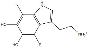 2-(4,7-Difluoro-5,6-dihydroxy-1H-indol-3-yl)ethanaminium Struktur