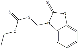 Dithiocarbonic acid S-[[(2,3-dihydro-2-thioxobenzoxazol)-3-yl]methyl]O-ethyl ester Struktur