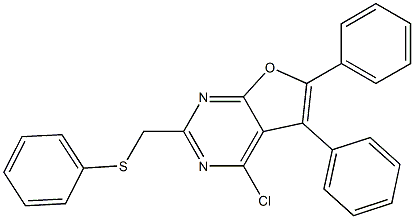 4-Chloro-2-phenylthiomethyl-5,6-diphenylfuro[2,3-d]pyrimidine Struktur