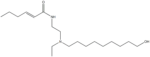 N-[2-[N-Ethyl-N-(9-hydroxynonyl)amino]ethyl]-2-hexenamide Struktur