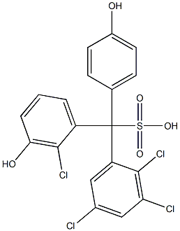 (2-Chloro-3-hydroxyphenyl)(2,3,5-trichlorophenyl)(4-hydroxyphenyl)methanesulfonic acid Struktur