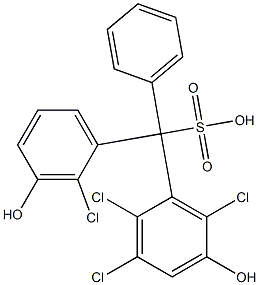 (2-Chloro-3-hydroxyphenyl)(2,3,6-trichloro-5-hydroxyphenyl)phenylmethanesulfonic acid Struktur