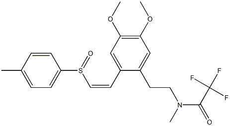 N-[2-[2-[(Z)-2-(4-Methylphenylsulfinyl)ethenyl]-4,5-dimethoxyphenyl]ethyl]-N-methyltrifluoroacetamide Struktur