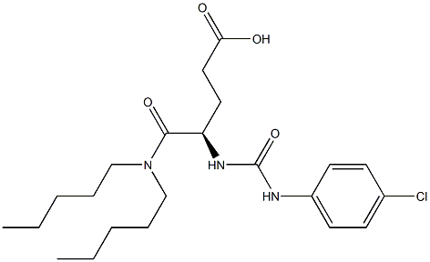 (R)-5-(Dipentylamino)-4-[((4-chloroanilino)carbonyl)amino]-5-oxopentanoic acid Struktur