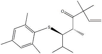 (5S,6R)-3,3,5,7-Tetramethyl-6-(2,4,6-trimethylphenylthio)-1-octen-4-one Struktur