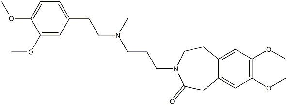 4,5-Dihydro-7,8-dimethoxy-3-[3-[N-methyl-2-(3,4-dimethoxyphenyl)ethylamino]propyl]-1H-3-benzazepin-2(3H)-one Struktur