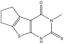 1,2,6,7-Tetrahydro-3-methyl-2-thioxo-5H-cyclopenta[4,5]thieno[2,3-d]pyrimidin-4(3H)-one Struktur