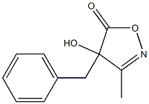 3-Methyl-4-benzyl-4-hydroxyisoxazol-5(4H)-one Struktur