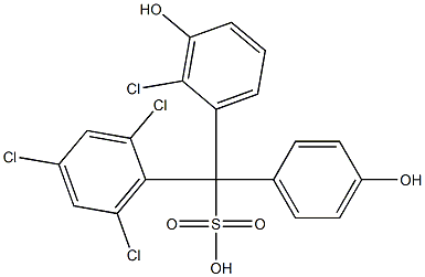 (2-Chloro-3-hydroxyphenyl)(2,4,6-trichlorophenyl)(4-hydroxyphenyl)methanesulfonic acid Struktur