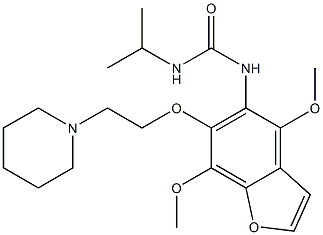 1-[4,7-Dimethoxy-6-(2-piperidinoethoxy)benzofuran-5-yl]-3-isopropylurea Struktur