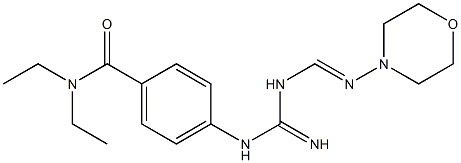 N,N-Diethyl-4-[3-[N-(4-morpholinyl)formimidoyl]guanidino]benzamide Struktur