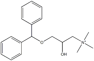 2-Hydroxy-3-(diphenylmethoxy)-N,N,N-trimethylpropan-1-aminium Struktur