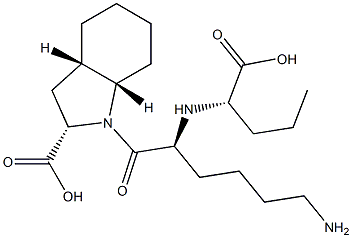 (2S,3aS,7aS)-1-[(S)-6-Amino-2-[[(S)-1-carboxybutyl]amino]-1-oxohexyl]hexahydroindoline-2-carboxylic acid Struktur