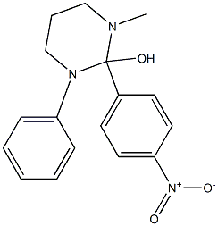 Hexahydro-1-methyl-2-(4-nitrophenyl)-3-phenylpyrimidin-2-ol Struktur