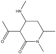 3-Acetyl-1,6-dimethyl-4-(methylamino)-2-piperidinone Struktur