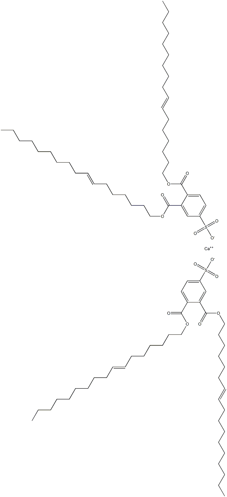 Bis[3,4-di(7-heptadecenyloxycarbonyl)benzenesulfonic acid]calcium salt Struktur