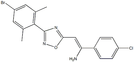 5-[(Z)-2-Amino-2-(4-chlorophenyl)ethenyl]-3-(4-bromo-2,6-dimethylphenyl)-1,2,4-oxadiazole Struktur