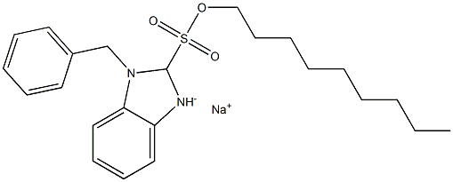 1-Benzyl-2,3-dihydro-2-nonyl-1H-benzimidazole-2-sulfonic acid sodium salt Struktur