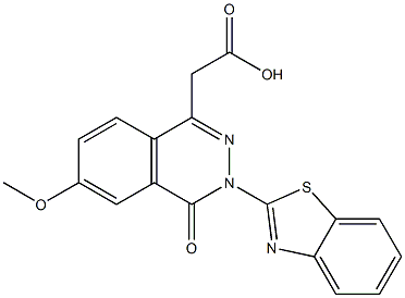 3-(2-Benzothiazolyl)-6-methoxy-3,4-dihydro-4-oxophthalazine-1-acetic acid Struktur