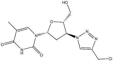 3'-(4-(Chloromethyl)-1H-1,2,3-triazol-1-yl)-3'-deoxythymidine Struktur