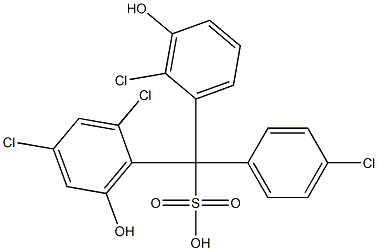 (4-Chlorophenyl)(2-chloro-3-hydroxyphenyl)(2,4-dichloro-6-hydroxyphenyl)methanesulfonic acid Struktur