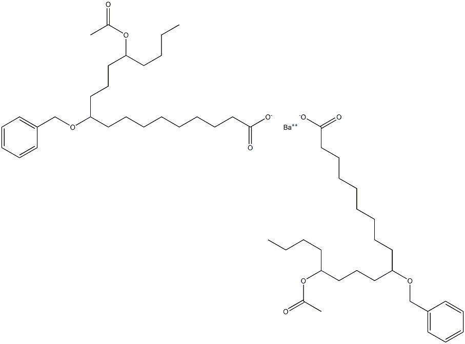 Bis(10-benzyloxy-14-acetyloxystearic acid)barium salt Struktur