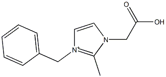 3-Benzyl-2-methyl-1-(carboxymethyl)-1H-imidazol-3-ium Struktur