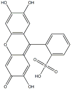 2-(2,6,7-Trihydroxy-3-oxo-3H-xanthen-9-yl)benzenesulfonic acid Struktur