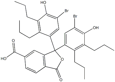 1,1-Bis(5-bromo-4-hydroxy-2,3-dipropylphenyl)-1,3-dihydro-3-oxoisobenzofuran-6-carboxylic acid Struktur