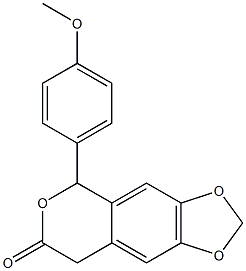 5-(4-Methoxyphenyl)-5H-1,3-dioxolo[4,5-g][2]benzopyran-7(8H)-one Struktur