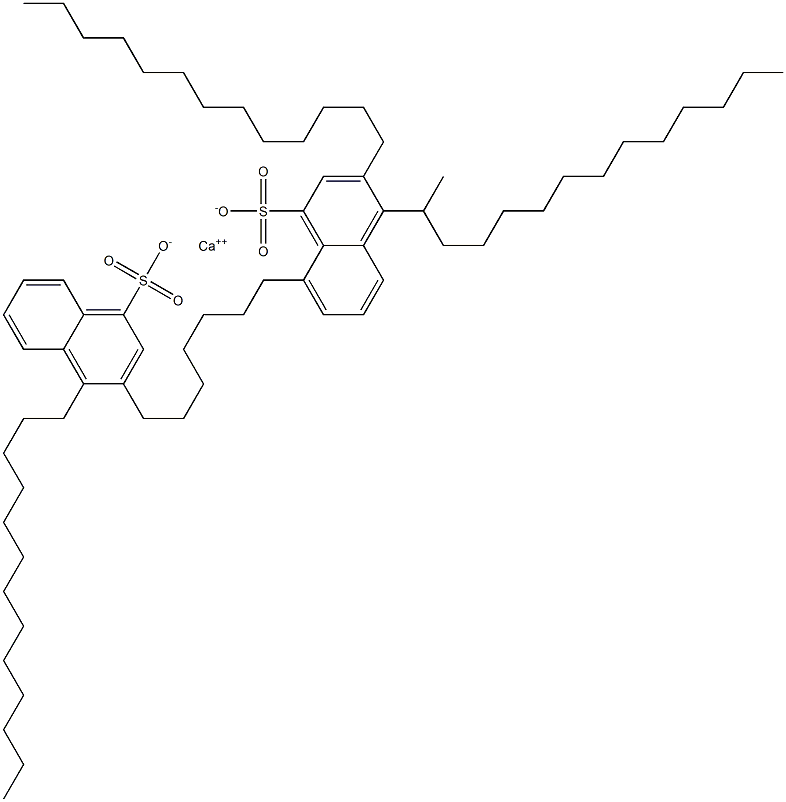 Bis(3,4-ditridecyl-1-naphthalenesulfonic acid)calcium salt Struktur