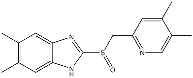 5,6-Dimethyl-2-[[(4,5-dimethyl-2-pyridyl)methyl]sulfinyl]-1H-benzimidazole Struktur