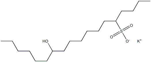 12-Hydroxyoctadecane-5-sulfonic acid potassium salt Struktur