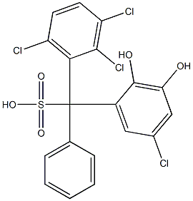 (5-Chloro-2,3-dihydroxyphenyl)(2,3,6-trichlorophenyl)phenylmethanesulfonic acid Struktur