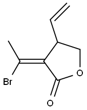 4,5-Dihydro-3-(1-bromoethylidene)-4-ethenylfuran-2(3H)-one Struktur