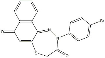 7,8-Dihydro-10-[4-bromophenyl]-7-thia-10,11-diaza-10H-cyclohepta[a]naphthalene-5,9-dione Struktur