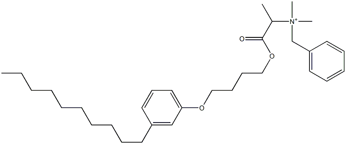 N,N-Dimethyl-N-benzyl-N-[1-[[4-(3-decylphenyloxy)butyl]oxycarbonyl]ethyl]aminium Struktur