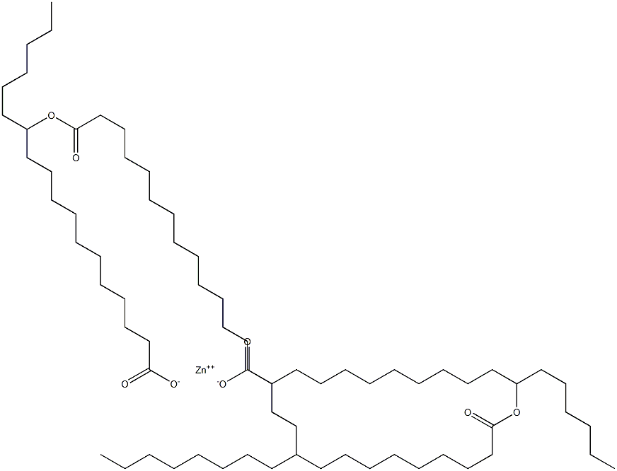 Bis(12-stearoyloxyoctadecanoic acid)zinc salt Struktur