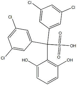 Bis(3,5-dichlorophenyl)(2,6-dihydroxyphenyl)methanesulfonic acid Struktur