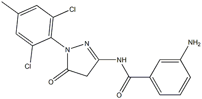 1-(2,6-Dichloro-4-methylphenyl)-3-(3-aminobenzoylamino)-5(4H)-pyrazolone Struktur