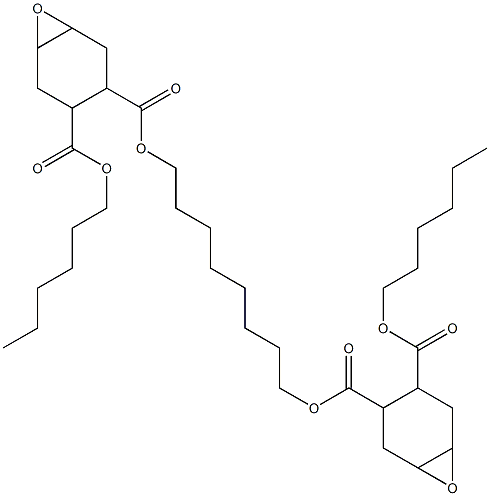 Bis[2-(hexyloxycarbonyl)-4,5-epoxy-1-cyclohexanecarboxylic acid]1,8-octanediyl ester Struktur